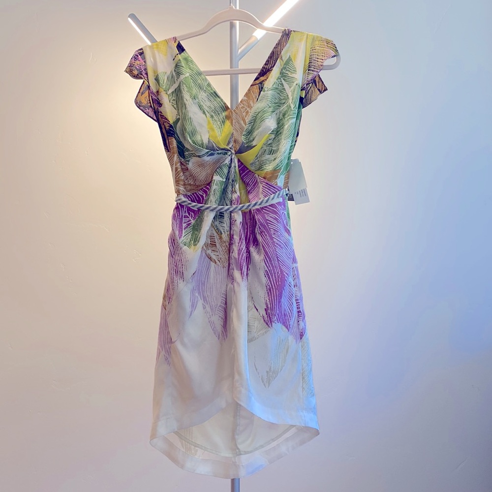 Colorful palm leaf dress